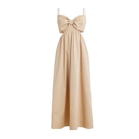 J. Crew - NWT Collection Bow Front Cutout Midi Dress in Stretch Taffeta Sz 6 - Picture 1 of 7